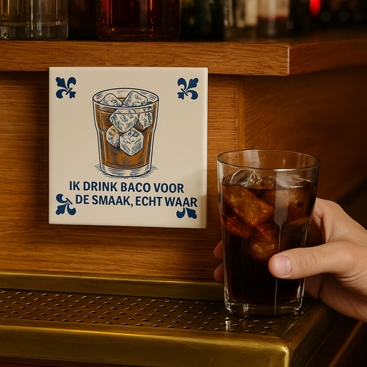 Baco - Delfts Blauwe tegel met humor