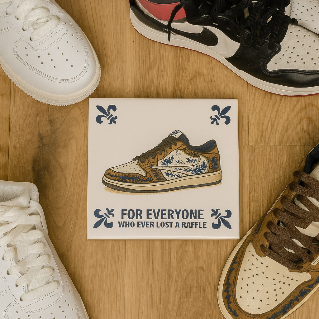 LIMITIERTE EDITION: TRAVIS SCOTT TILE SNEAKER – Delfter-Blau-Fliesen mit Humor