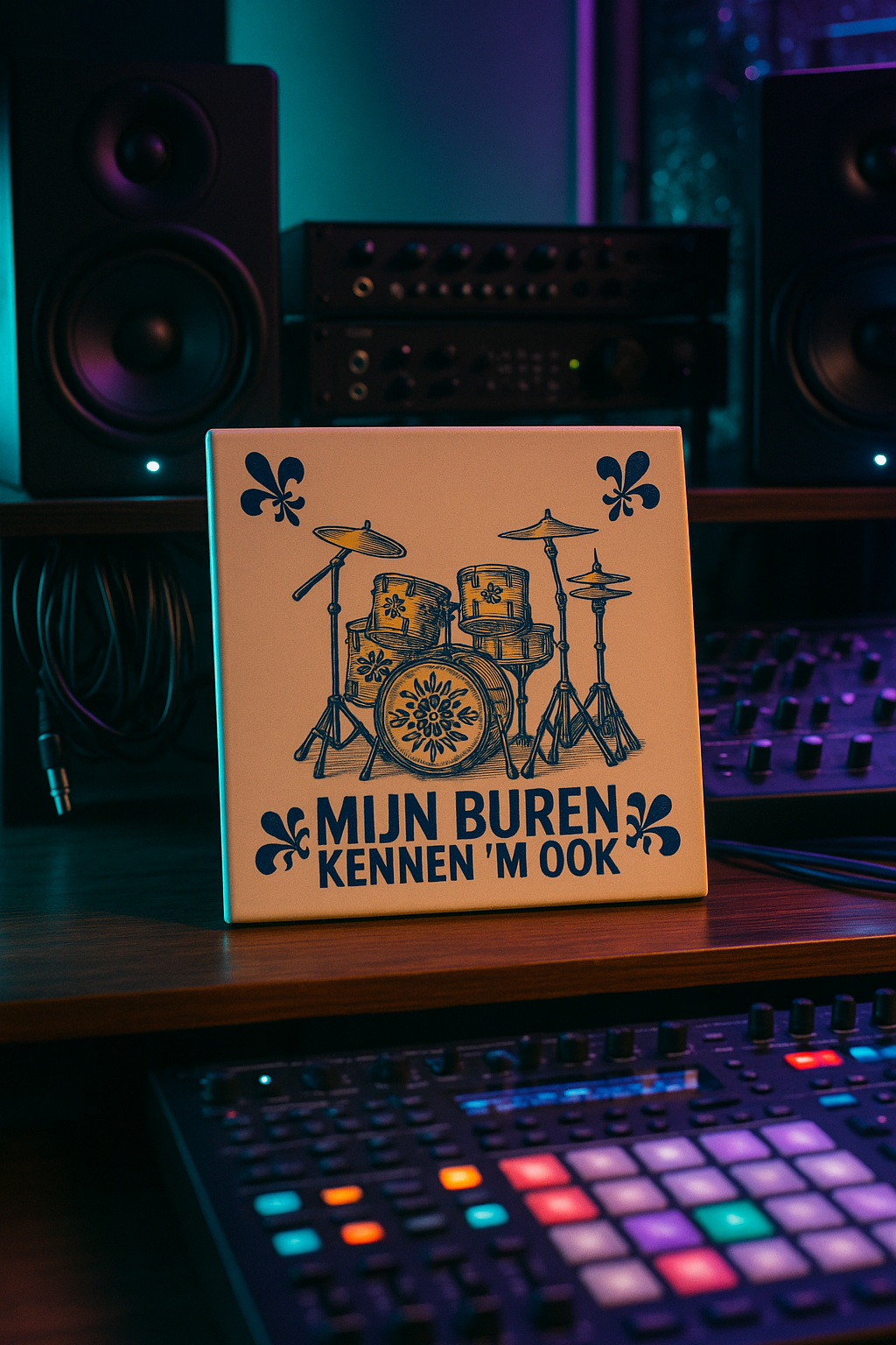 Schlagzeug – Meine Nachbarn kennen es auch – Delfter Blaue Fliesen mit Humor