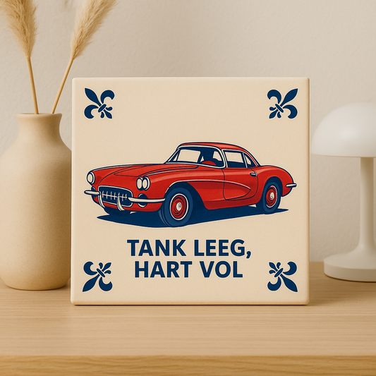 Chevrolet Corvette - Delfts Blauwe Tegel Met Humor