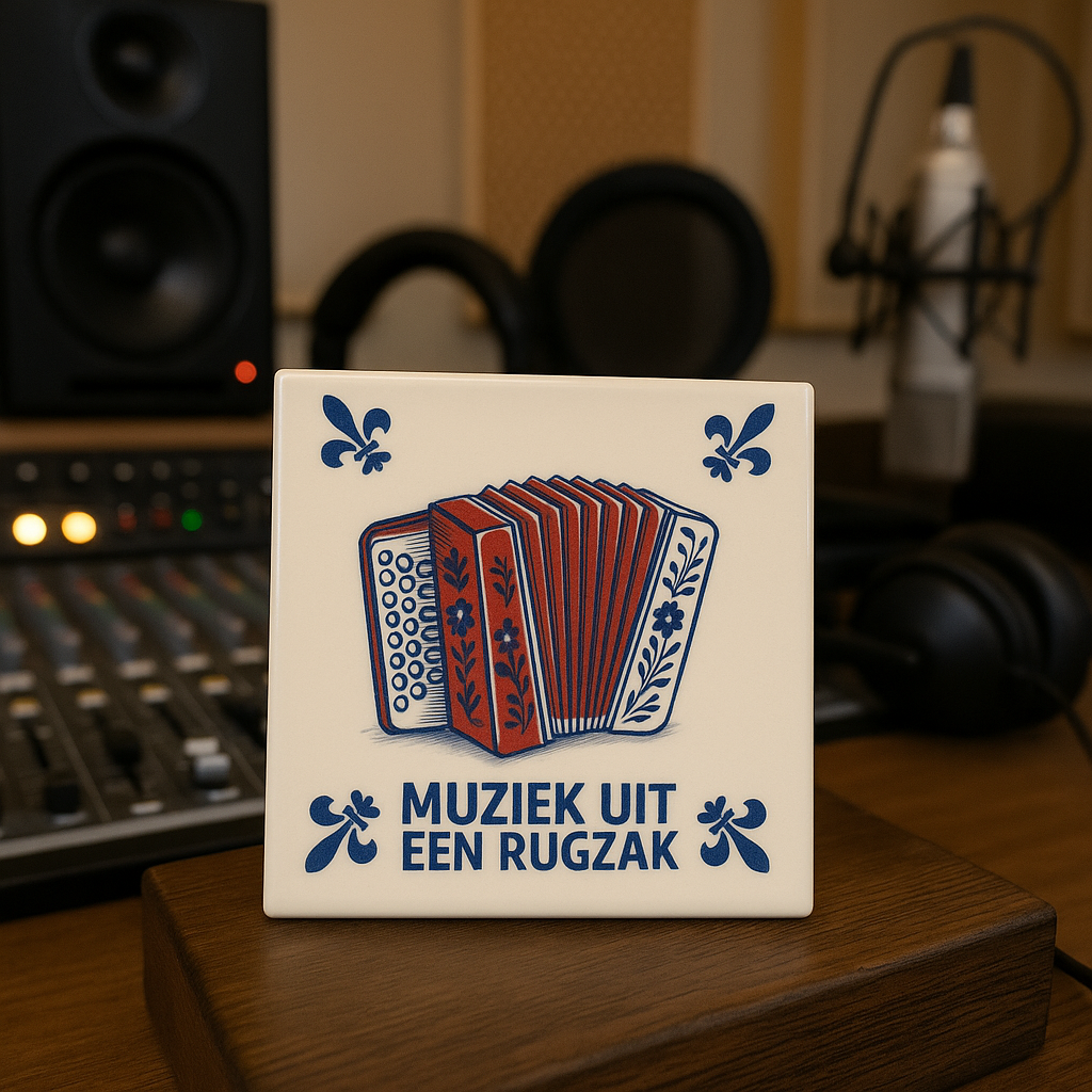 Akkordeon – Musik aus dem Rucksack – Delfter Kachel mit Humor