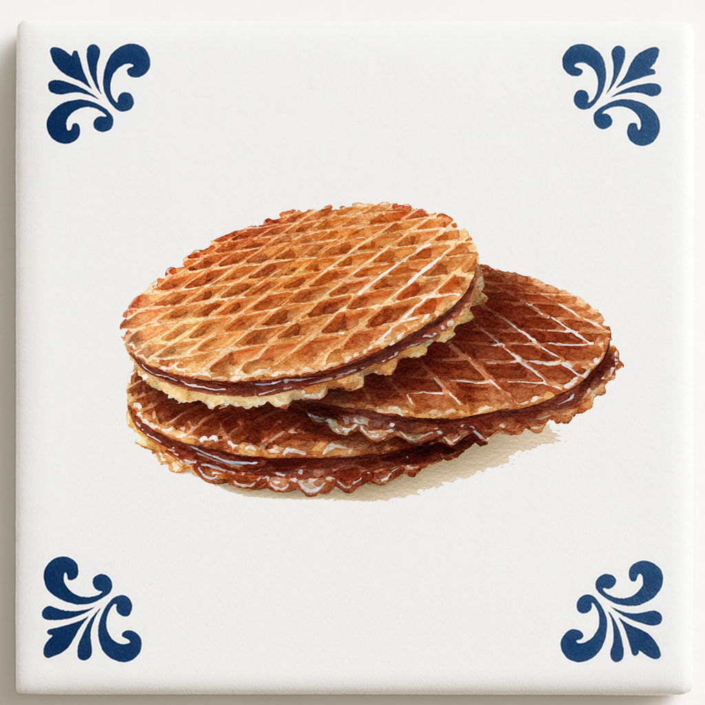 Stroopwafel in Delfts Blauw