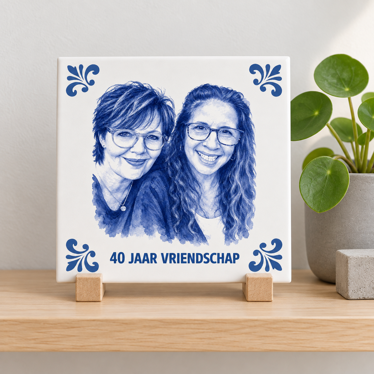 Tegelontwerp 40 jaar vriendschap AT1940