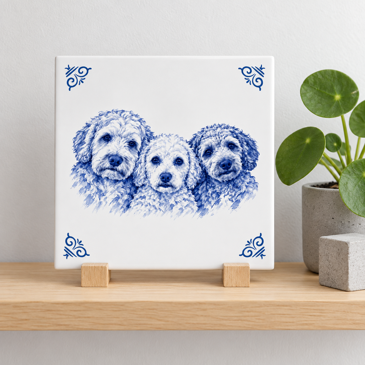 Tegelontwerp drie honden AT1960