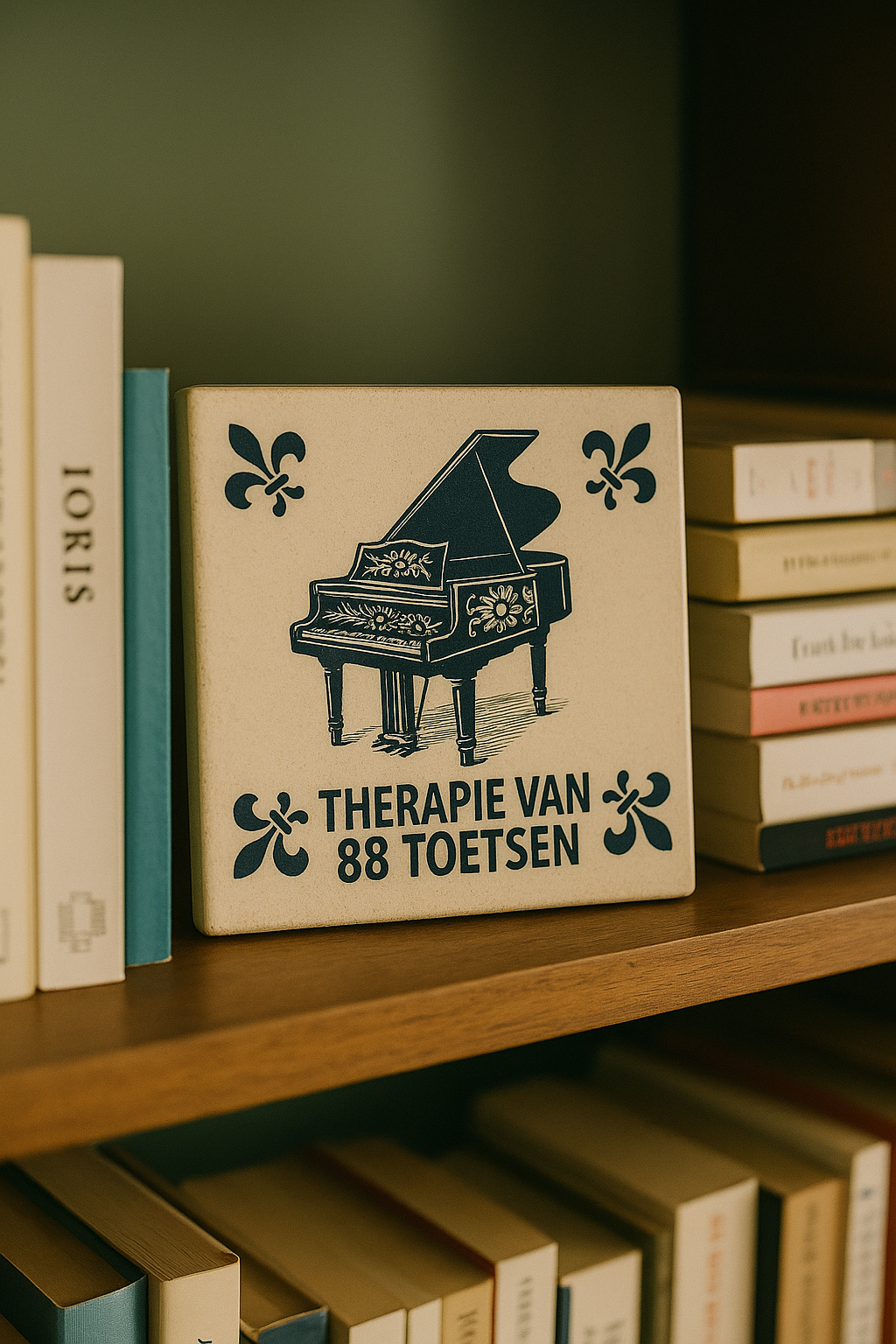 Klavier – 88 Tasten – Therapie – Delfter Blaue Fliesen mit Humor