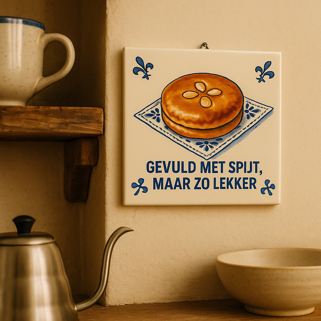 Filled with regret, but so delicious - Delft Blue Tile With Humor