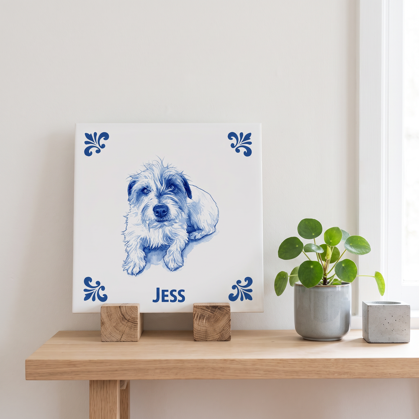 Delfts blauw tegelontwerp Jess