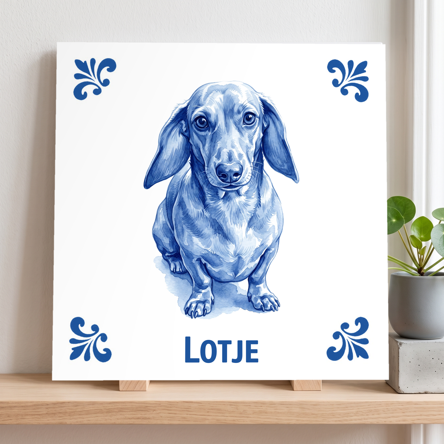 Delfts blauw tegelontwerp Lotje