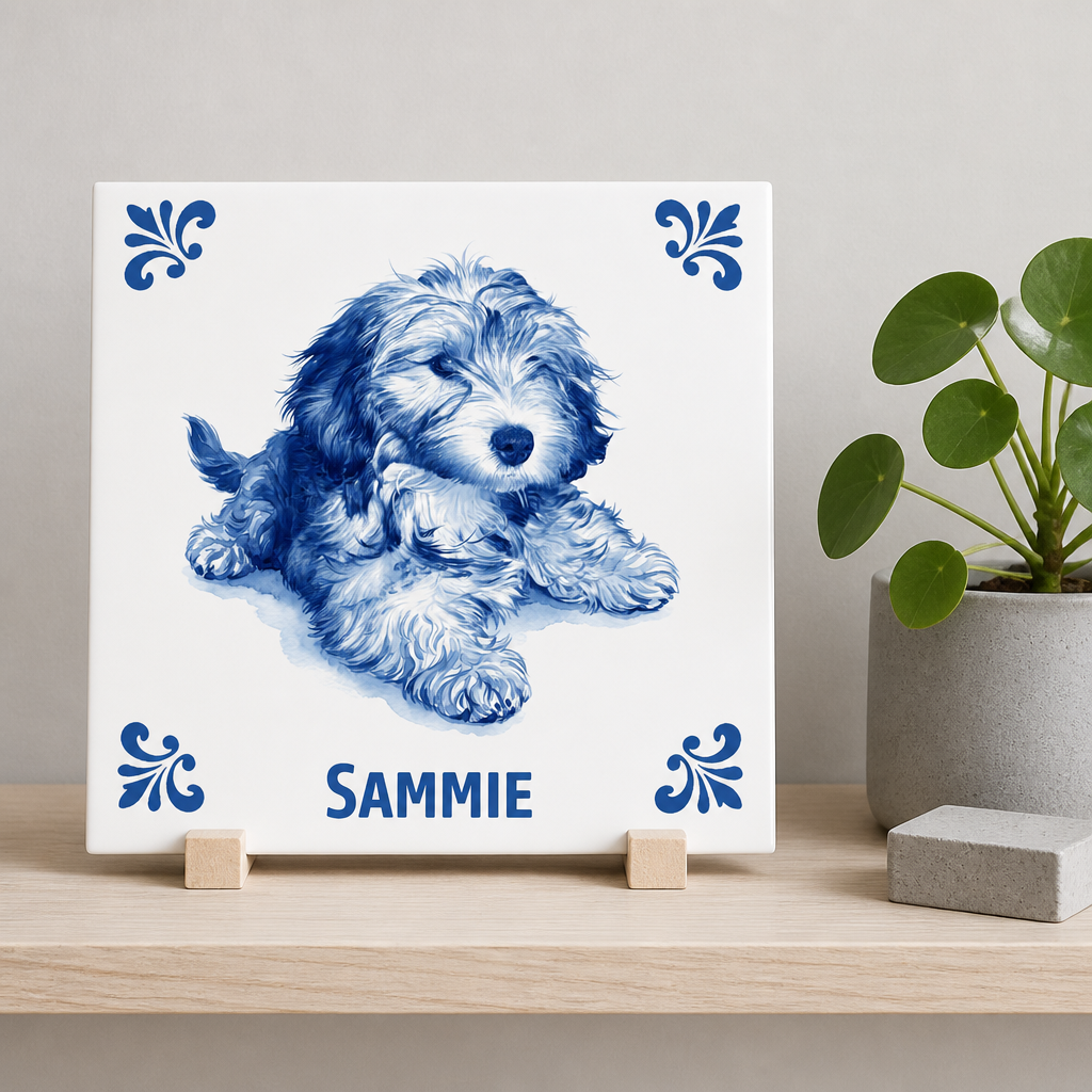 Delfts blauwe tegel met Sammie