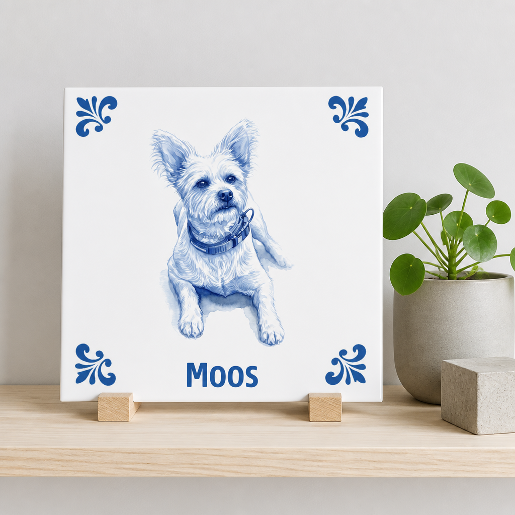 Delfts blauwe tegel met Moos