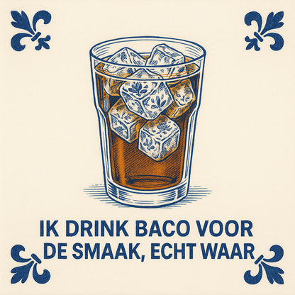 Baco - Delfts Blauwe tegel met humor