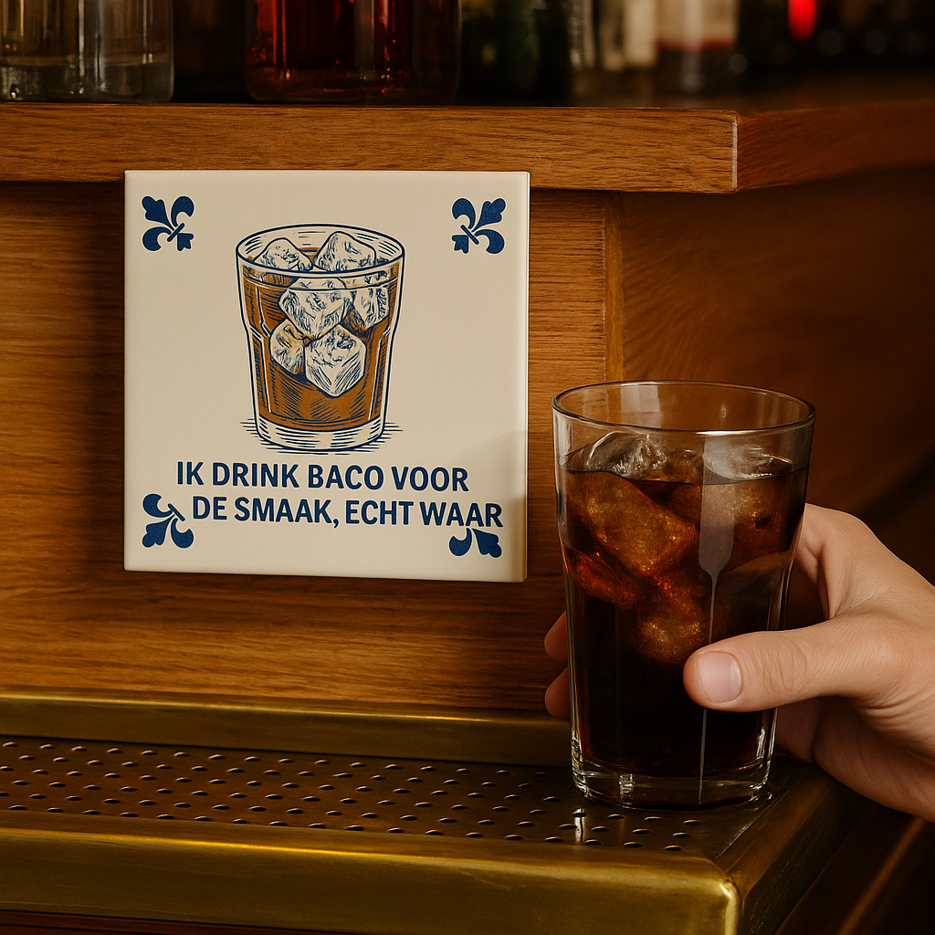 Baco - Delft Blue tile with humor