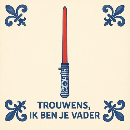 Darth Fader - Delfts Blauwe Tegel Met Humor