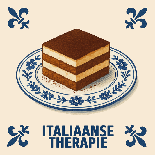 “TIRAMISU” – DELFT BLUE TILE WITH HUMOR