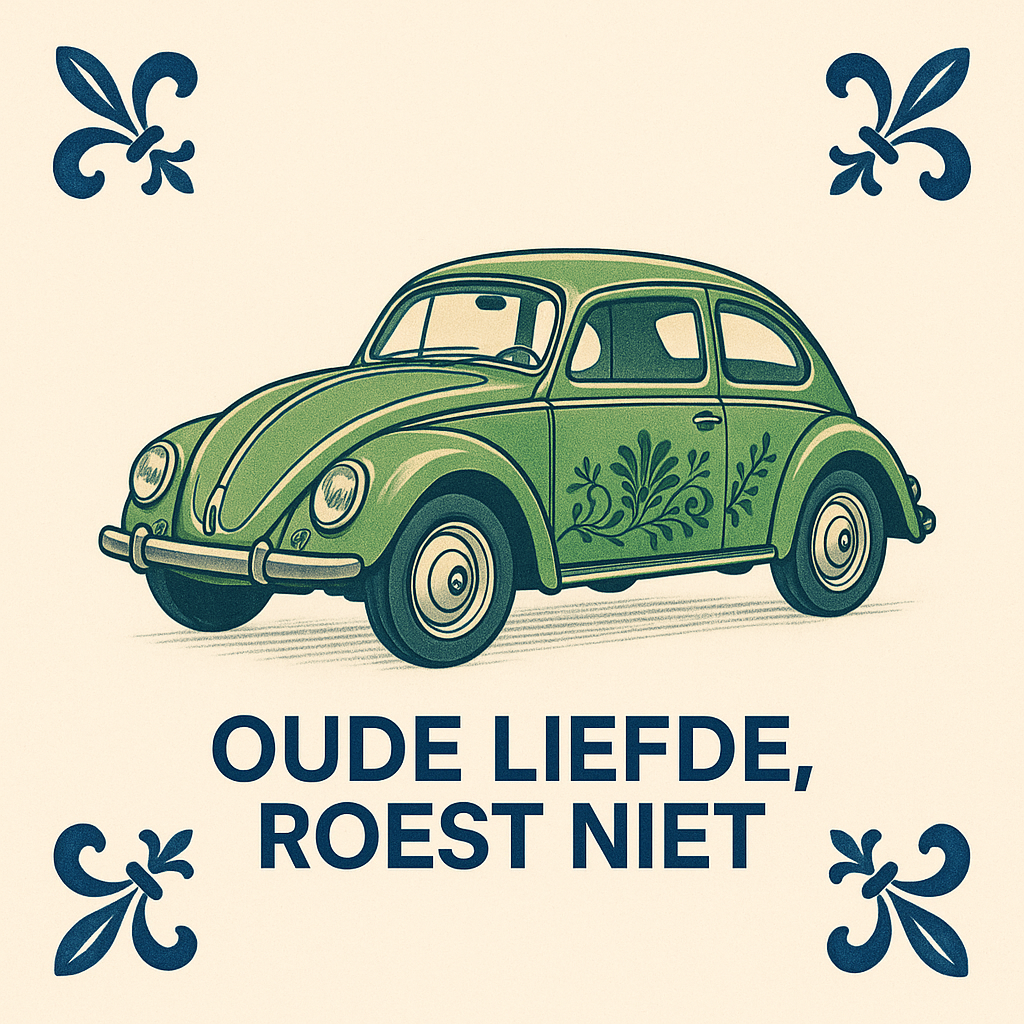 Alte Liebe stirbt nie – VW Käfer – Delfter Fliesen mit Humor