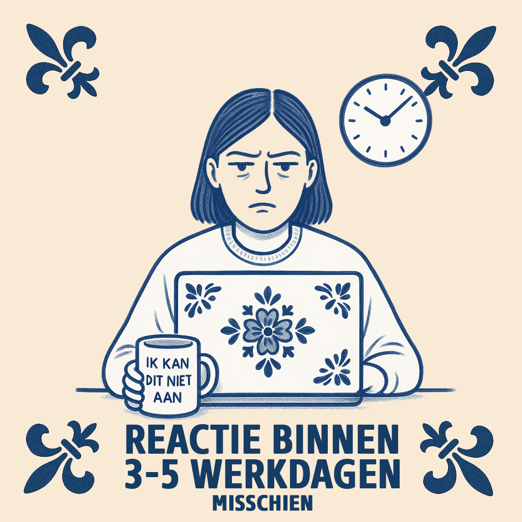 Response within 3-5 business days (maybe) - Delft Blue Tile With Humor