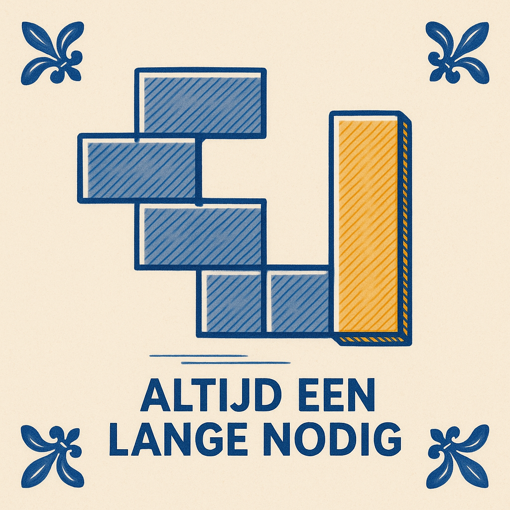 Tetris – Immer ein langes Stück nötig – Delfter Blaue Fliese