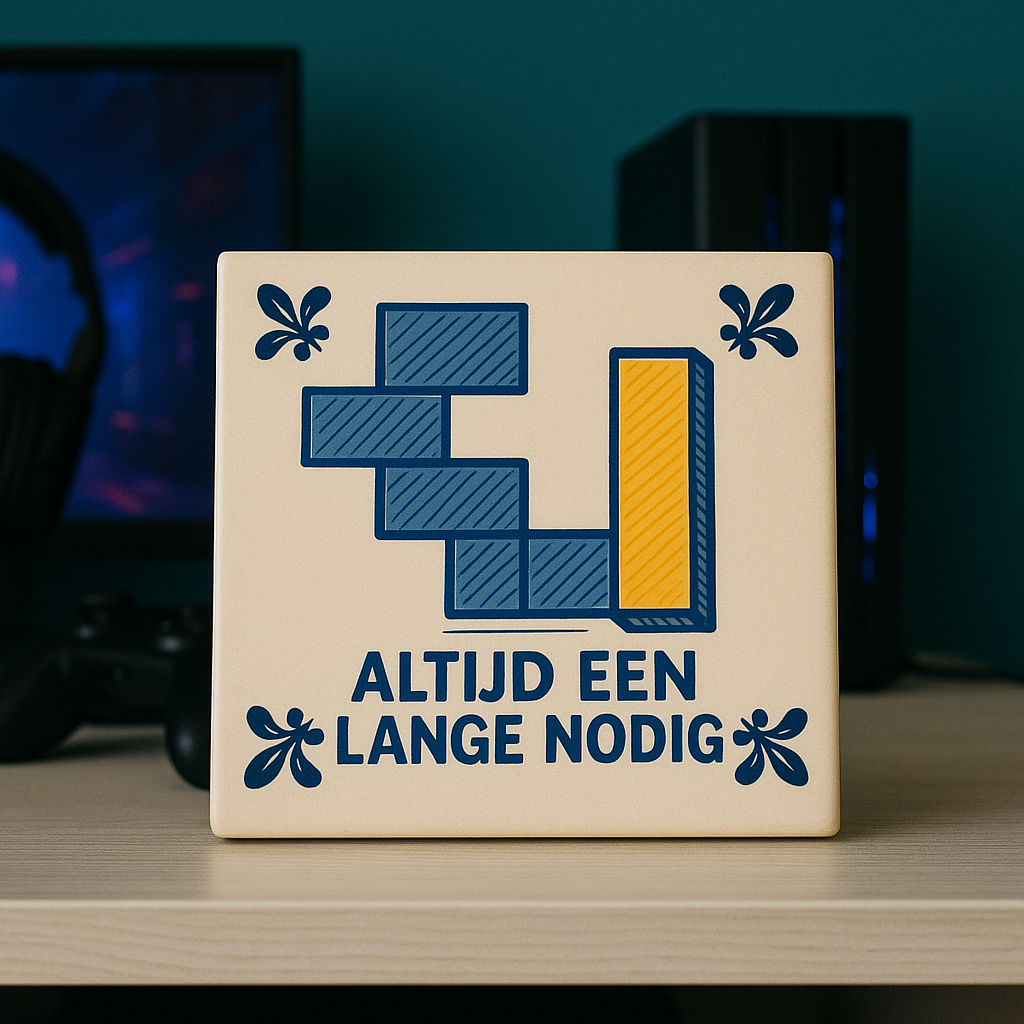 Tetris – Immer ein langes Stück nötig – Delfter Blaue Fliese