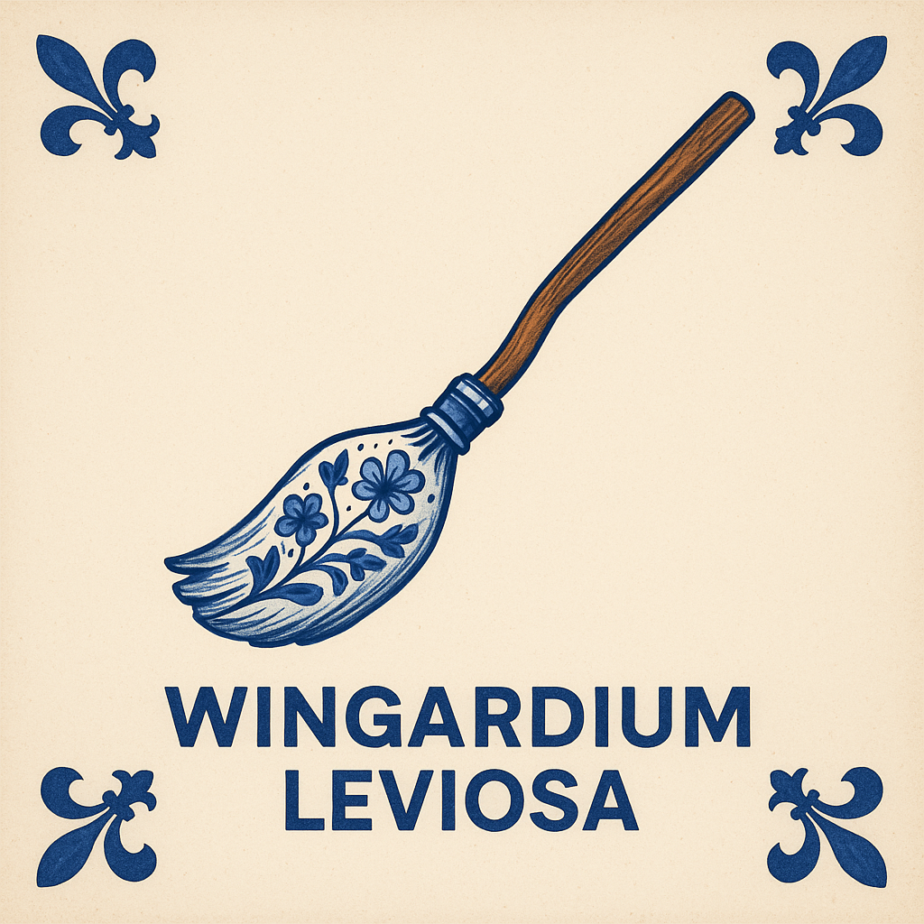 Wingardium Leviosa - Delfts Blauwe Tegel Met Humor