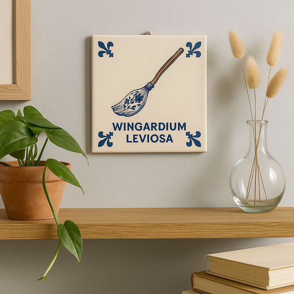 Wingardium Leviosa - Delfts Blauwe Tegel Met Humor