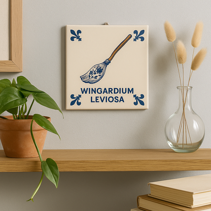Wingardium Leviosa - Delfts Blauwe Tegel Met Humor