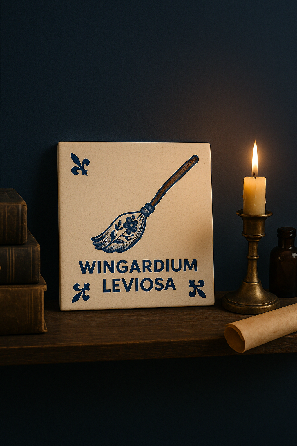 Wingardium Leviosa - Delfts Blauwe Tegel Met Humor
