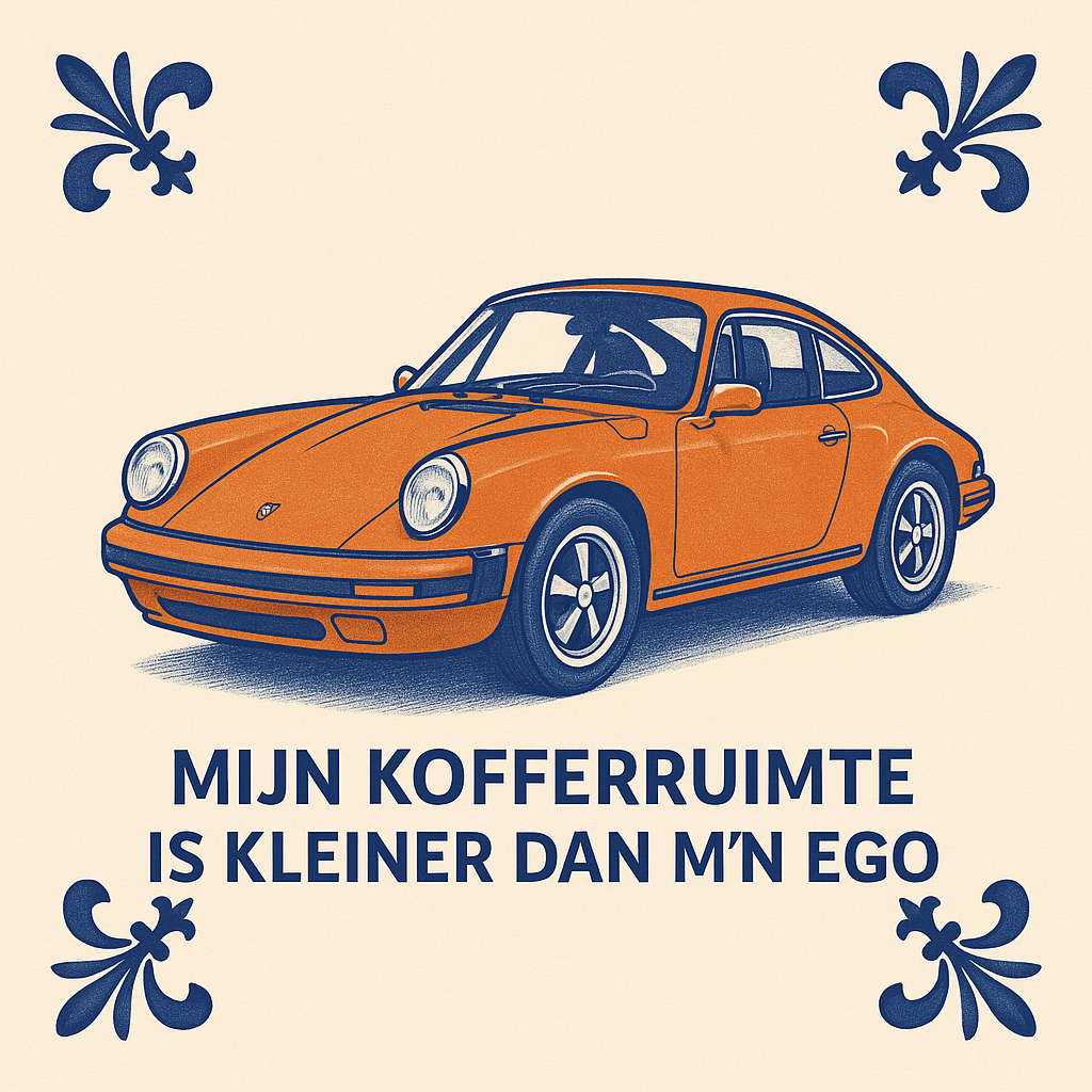 Porsche 911 – Delfter blaue Fliesen mit Humor
