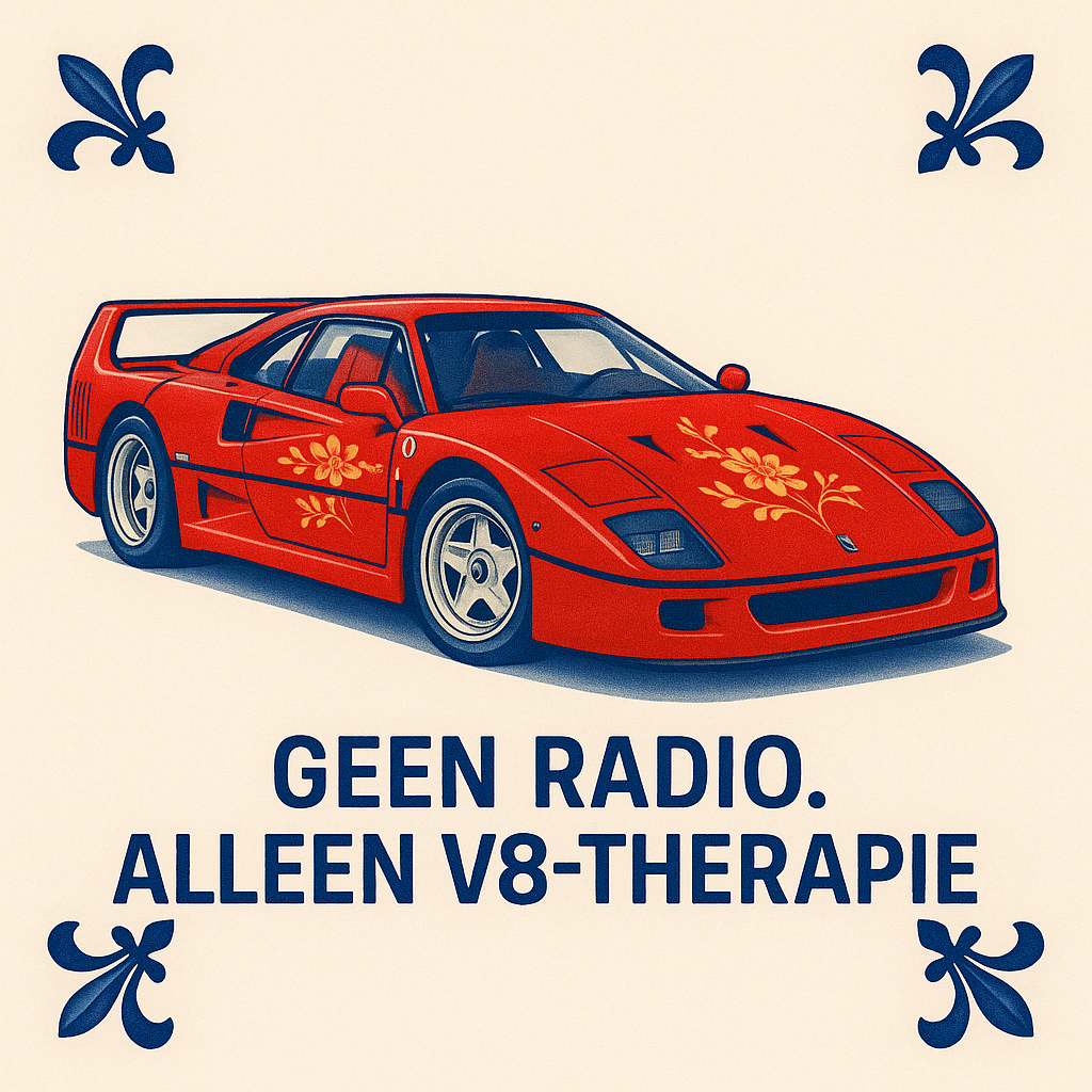 Ferrari F40 - Delft Blue Tile with humor
