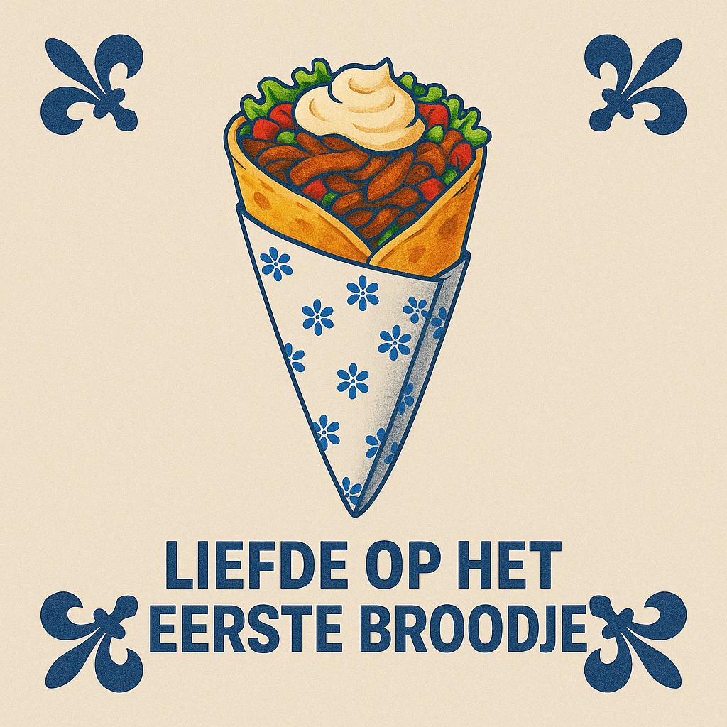 Kebab Sandwich – “Love at first sandwich” | Delft Blue Tile