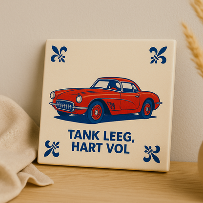 Chevrolet Corvette - Delfts Blauwe Tegel Met Humor