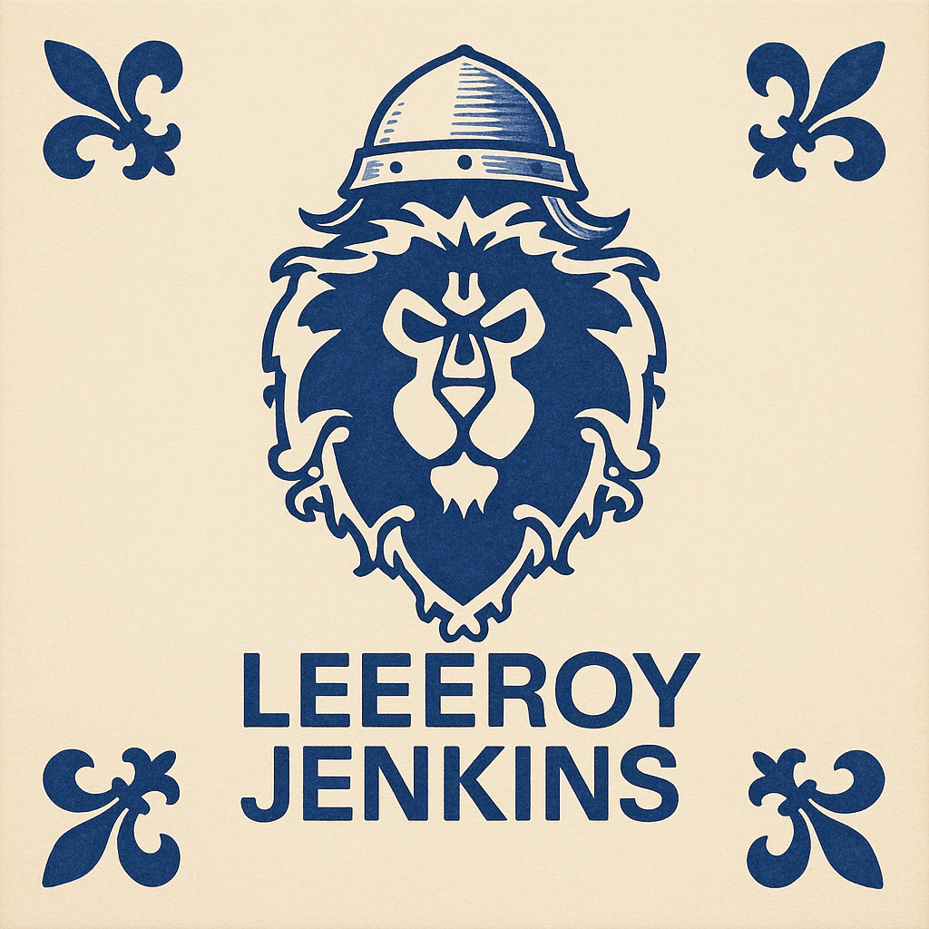 WoW - Leroy Jenkins - Delft Blue Tile with humor