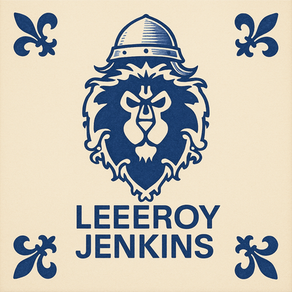 WoW – Leroy Jenkins – Delfter Blaue Kachel mit Humor