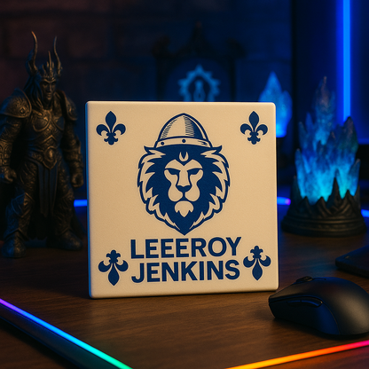 WoW – Leroy Jenkins – Delfter Blaue Kachel mit Humor