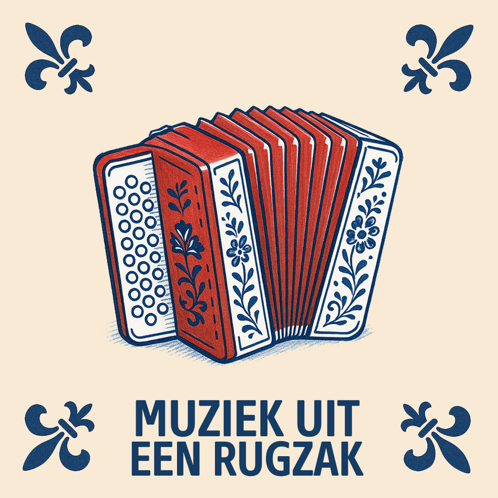 Akkordeon – Musik aus dem Rucksack – Delfter Kachel mit Humor