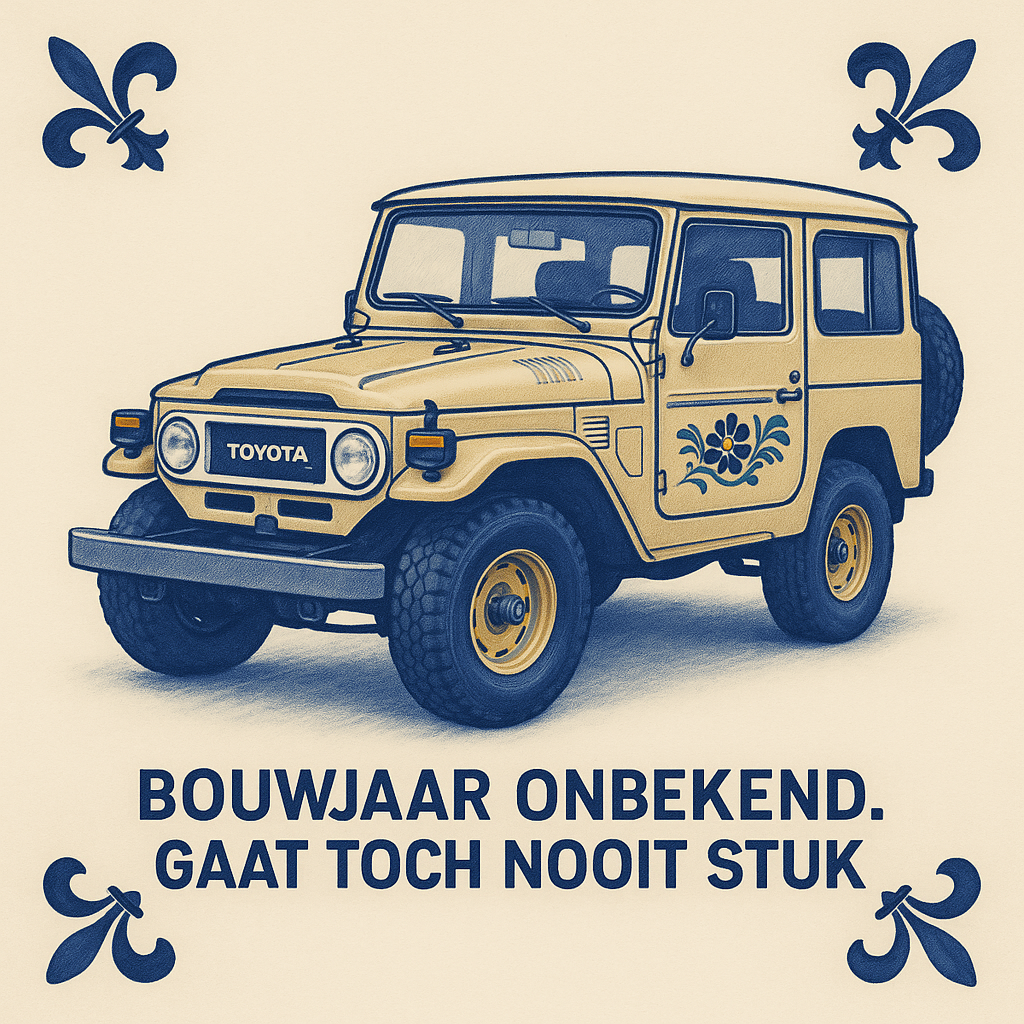 Toyota Land Cruiser – Delfter Blaue Fliesen mit Humor