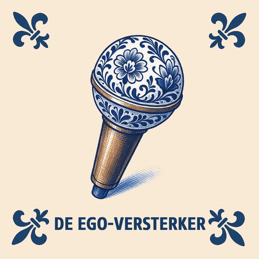 Mikrofon – Der Ego-Verstärker – Delfter Blaue Fliese mit Humor