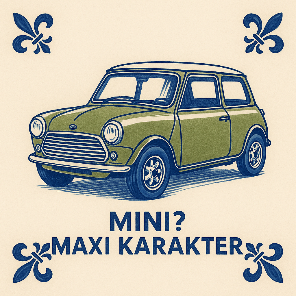 Mini-Delftblau-Fliese mit Humor