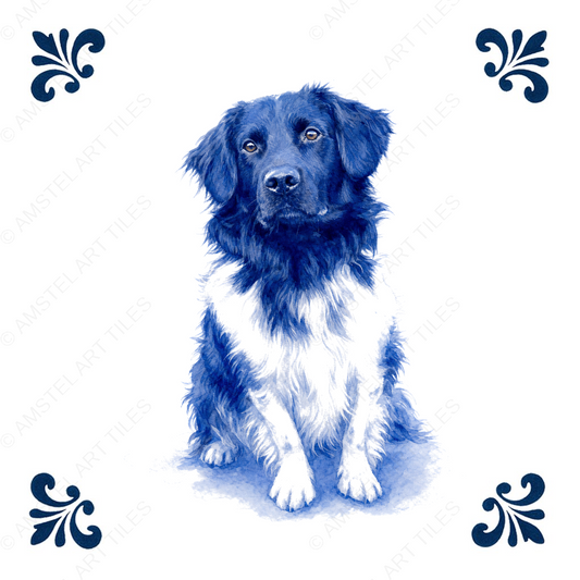 Tegelontwerp hond met watermerk