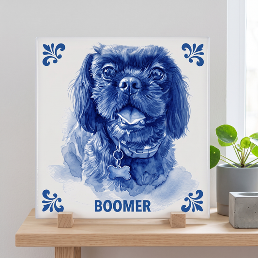 Delfts Blauwe tegel met Boomer