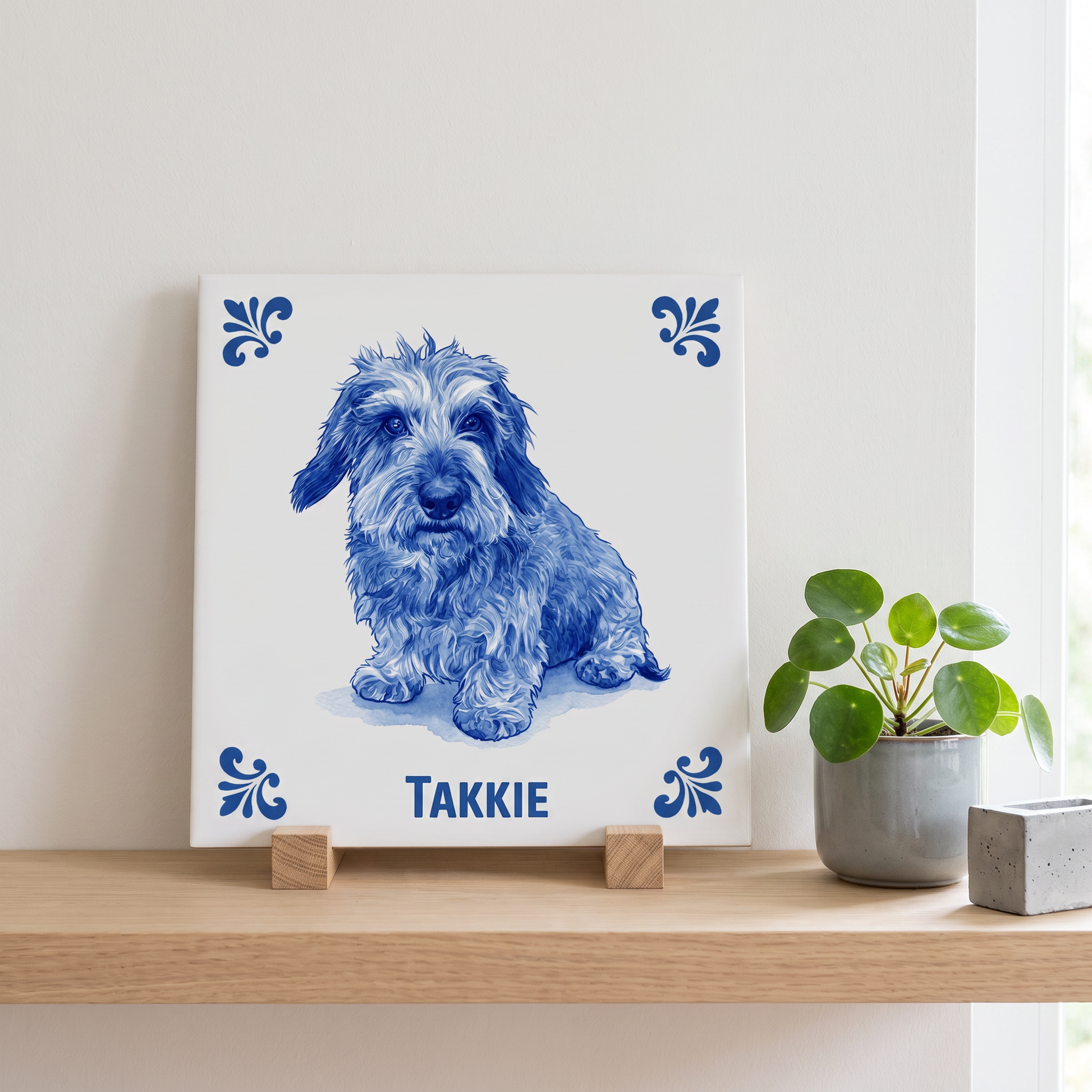 Delfts blauw tegelontwerp Takkie