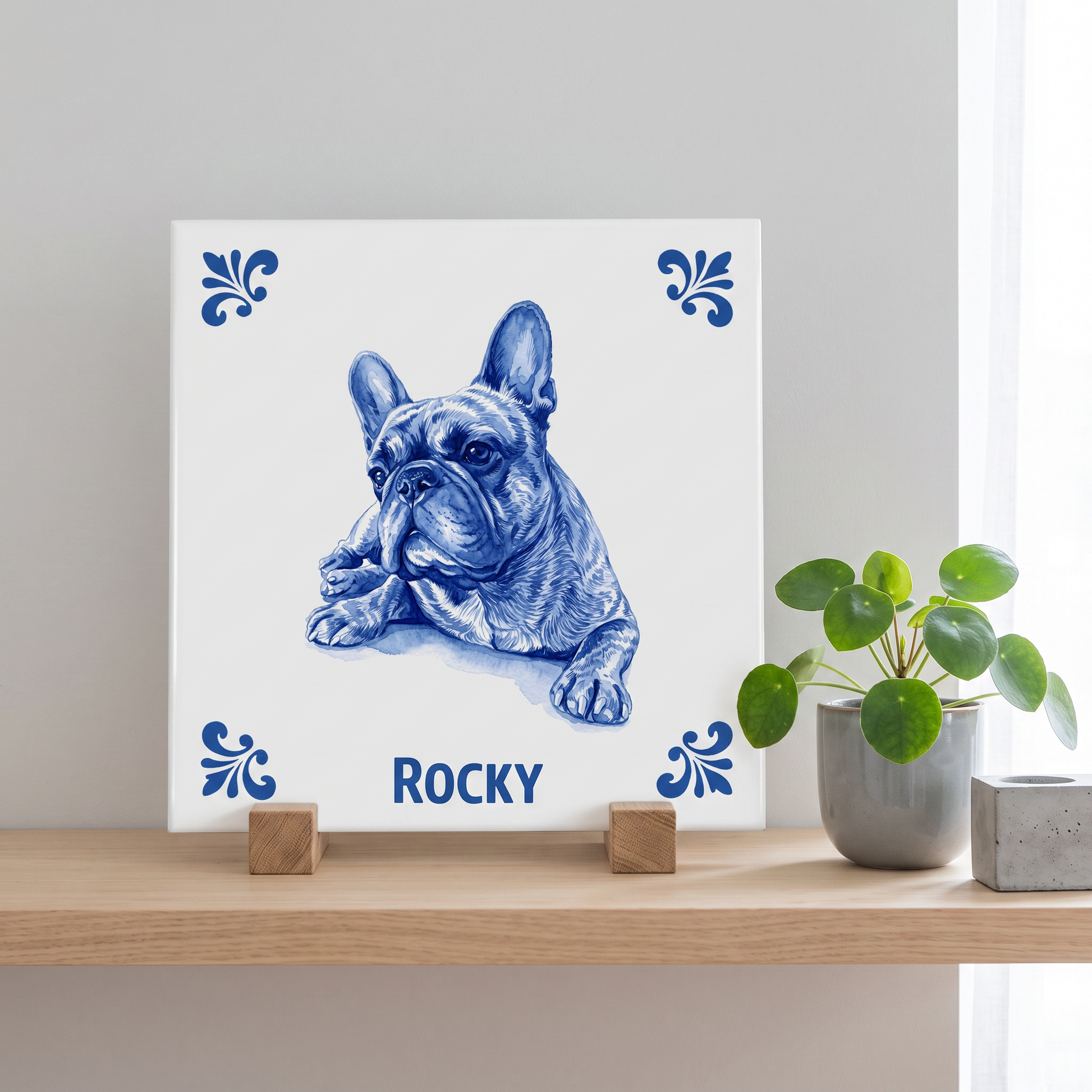 Delfts blauw tegelontwerp Rocky