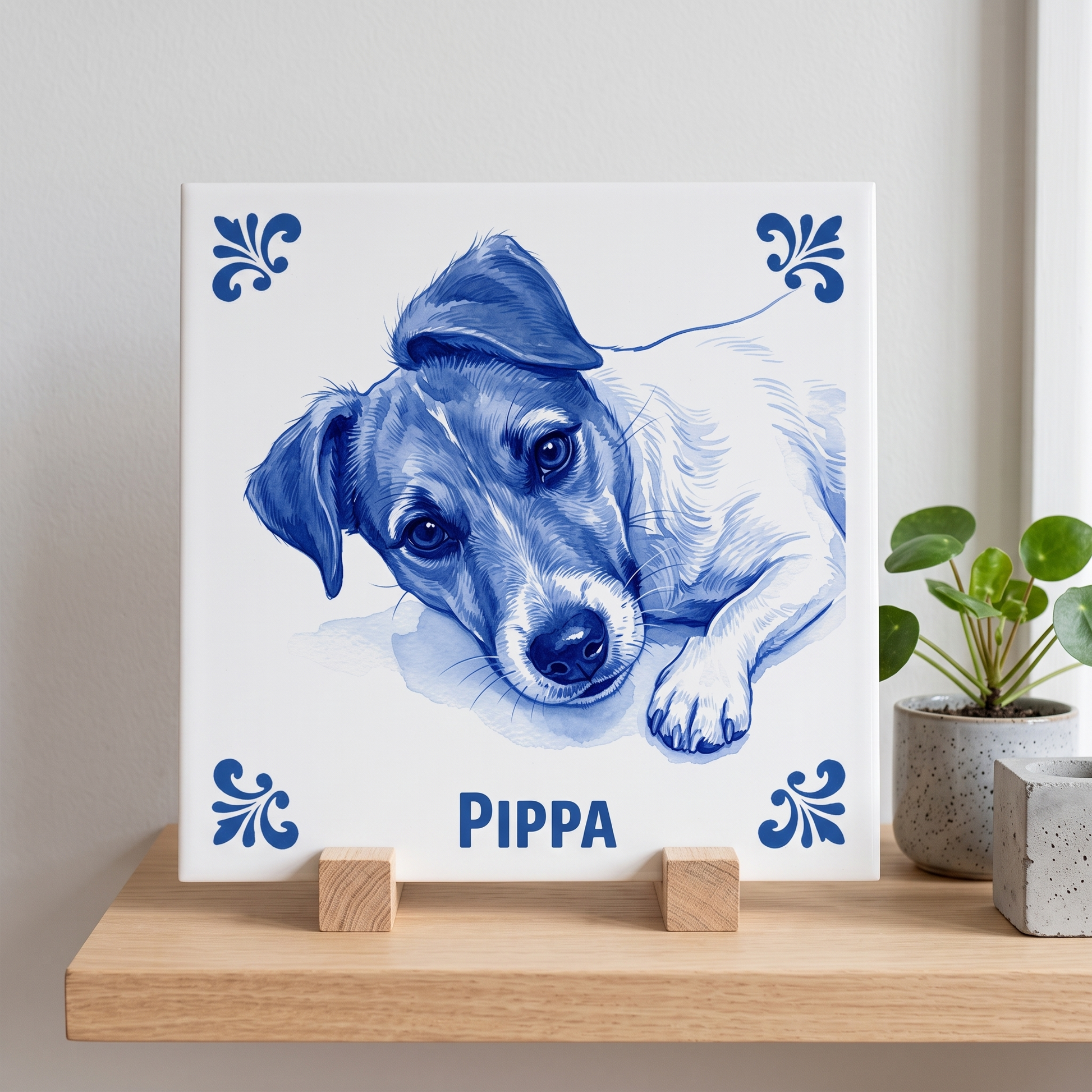 Delfts blauw tegelontwerp Pippa