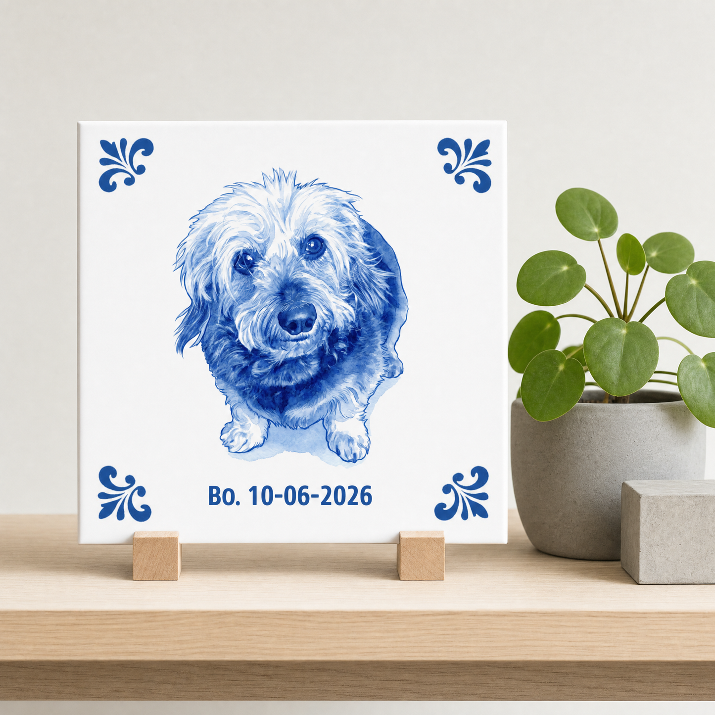 Delfts blauw tegelontwerp Bo