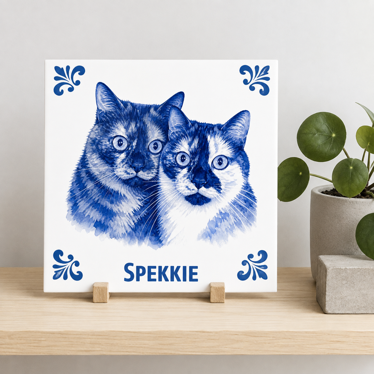 Tegelontwerp Spekkie klassieke Delfts Blauwe versie