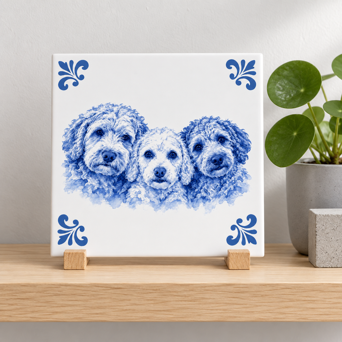 Tegelontwerp drie honden AT1958