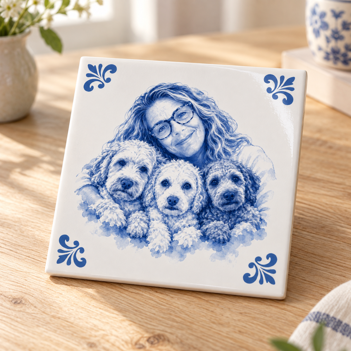AT1982 correcte lifestyle vrouw met drie honden