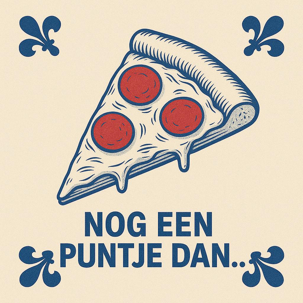 "One more point then" - Delft blue tile with humor