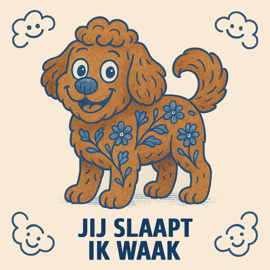 You Sleep, I Wake - Delft Blue Tile with Humor