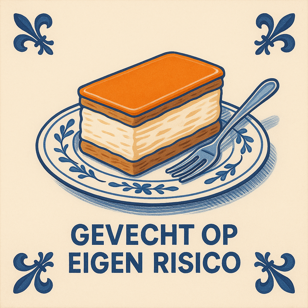 Fight at Your Own Risk - Delft Blue tile with humor