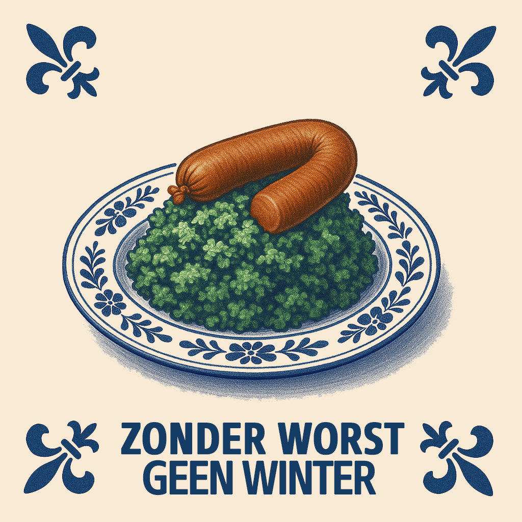 KALE WITH SAUSAGE - Delft Blue With Humor